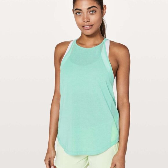 lululemon athletica Tops - Lululemon Run Off-Route Tank in Heathered Washed Marsh / Washed Marsh